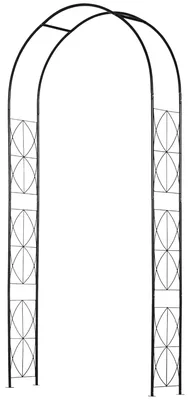 Produktbild von Metallener Gartenbogen fš¹r Rosen und Kletterpflanzen, Pflanzen- und Dekorationsstš¹tze, 114 x 30 x 230 cm, Schwarz