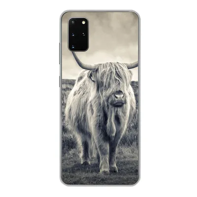 Produktbild von MuchoWow® Handyhülle Schutzhülle Hülle für Samsung Galaxy S20 Plus Schottischer Hochländer - Tiere - Wolken - Kuh - Natur Silikon Softcase Handy Hülle - Hartschale