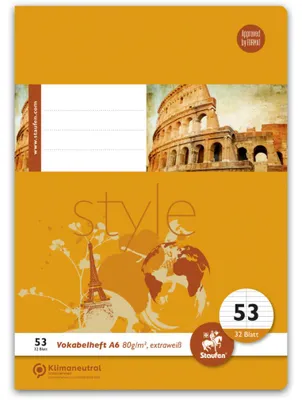 Image de Cahier de vocabulaire LIN 53 - A6, 32 feuilles, 80g/qm, ligné avec trait central, 1 pièce