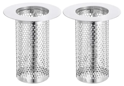 Productafbeelding van Afvoersieb douche, 4 stuks, 80 x 55 mm, vloerafvoerfilter, 304 roestvrij staal, geschikt voor badkuip, badkamer, keuken, gatmaat 33-55 mm