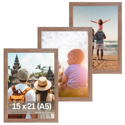 Productafbeelding van Fotolijsten set van 3 - 15x21 cm - Bruin