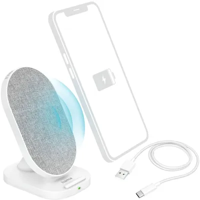 Produktbild von Hama QI-FC10S-Fab, Drinnen, USB, Kabelloses Aufladen, 1,5 m, Weiß
