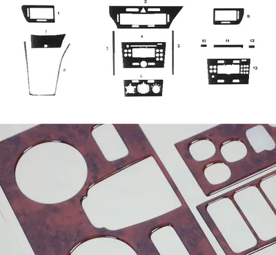 Obrázek produktu pro Interiérový dekor kokpit pro Opel Astra H 2004-2009 vzhled dřeva 13ks