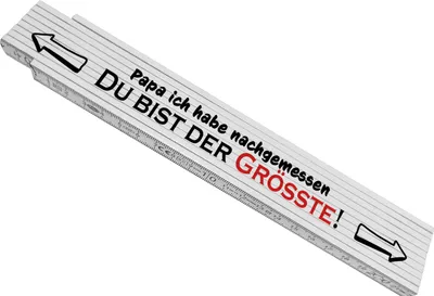 Produktbild von Meterstab aus Holz mit Spruch - Papa ich habe nachgemessen, du bist der Größte!