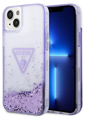 Immagine prodotto di Guess Guhcp14Mlfctpu Custodia rigida per Iphone 14 Plus / 15 Plus 6.7 Fioletowy/Purple Collezione Palm Liquid Glitter