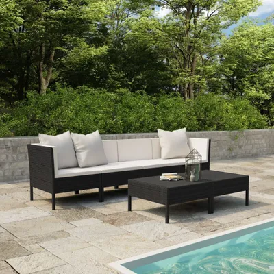 Produktbild von "2026 Promotion" 6-tlg. Garten-Lounge-Set - Sitzgruppe - mit Auflagen Poly Rattan Schwarz - Gartenmöbelset CC3323