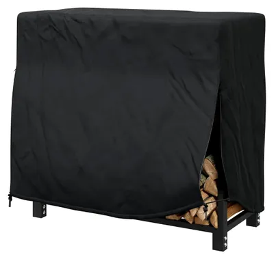 Produktbild von Schutzhülle für Kaminholzregal Schwarz 61 x 122 x 106 cm, rechteckig, wasserdichtes Material, für Holzlagerung