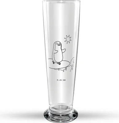 Produktbild von Mr. & Mrs. Panda Bierglas Pinguin Surfer - Transparent - Geschenk, Motiviert, Bierbecher, Glasbecher, Trinkglas, Glasbierglas, Optimistisch, Bier Glas, Portugal, Wellen