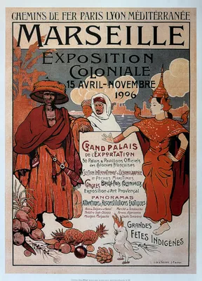 Image de Marseille - Exposition Coloniale 1906 / J/ de la Nézière - 50x70cm Affiche Poster
