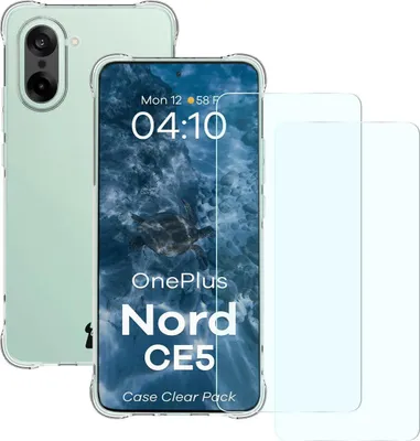 Produktbild von Schutzhülle + 2x gehärtetes Glas für OnePlus Nord CE5 5G, Bizon Case Clear Pack, Transparent