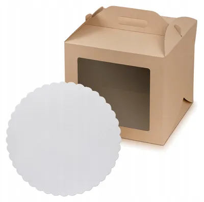 Produktbild von Rubicello Tortenbox mit Griff, Fenster und weißem Einsatz 30cm