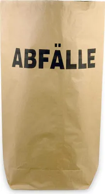 Produktbild von Hypafol Papiermüllsäcke 70 liter|50 Stück, 2-lagig, 550x850+200 mm | Bedruckt "Abfälle" | kompostierbare Papiertüten | Kraftpapier