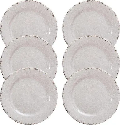Produktbild von Famanu Set von 6 weißen Melamin Tellern 22,5 cm - Leichte und bruchsichere Salatteller für Dinner, Dessert und Snacks