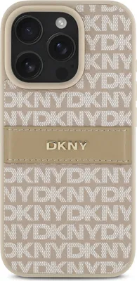 Produktbild von DKNY, Schutzhülle Repeat Pattern Tonal Stripe f. Apple iPhone 16 Pro Max, Rosa