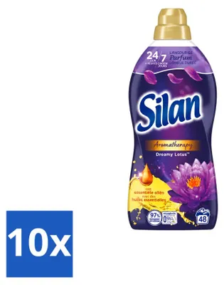 Produktbild von 10 x Silan Aromatherapy Weichspüler Dreamy Lotus mit ätherischen Ölen 1,056 L - Vorteilspackung - 10 Stücke