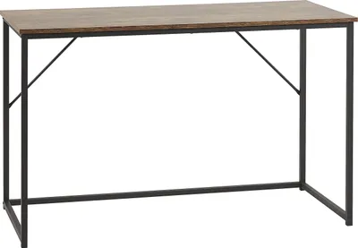 Zdjęcie produktu dla BELIANI Biurko domowe ciemnobrązowy czarna metalowa rama 120 x 55 cm industrialny styl