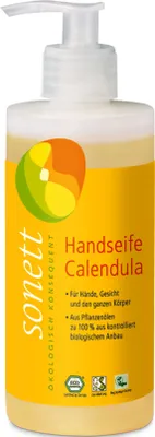 Produktbild von Sonett Handseife Calendula, Hände & Körper, Flüssigseife, Pumpenflasche, Ringelblume, 300 ml
