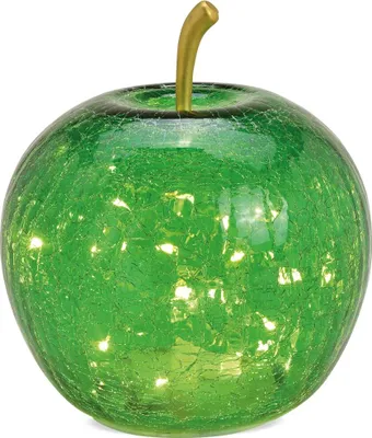 Produktbild von Apfel & 20er LED Licht & Timer Dekoapfel Glas grün Ø 16 cm