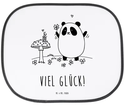 Produktbild von Mr. & Mrs. Panda Sonnenschutz Auto Panda Glück - Weiß - Geschenk, Sonnenblende, für Autoscheiben, Hitzeschutz, saugnapf