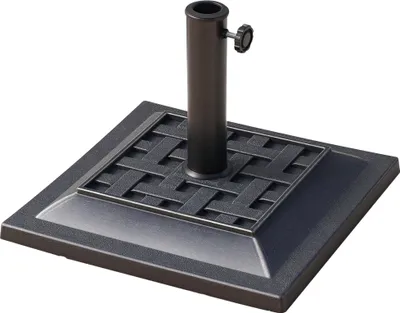 Zdjęcie produktu dla Stojak na parasole Outsunny z żywicy poliestrowej, podstawa do parasola 9 kg, do słupka o średnicy 38 mm / 48 mm, do ogrodu, balkonu, brązowy