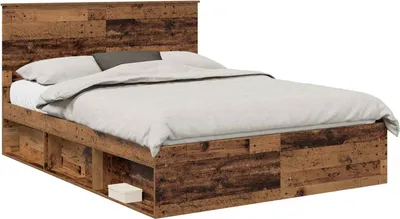Produktbild von vidaXL Bettrahmen Altholz 150 x 200 cm Massives Kiefernholz