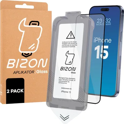 Produktbild von Bizon Glass Aplikator Apple iPhone 15 [2 PACK]