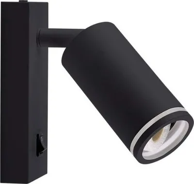 Produktbild von Wandleuchte Schwarz mit Schalter für GU10 Glühbirne