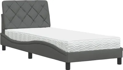 Obrázok produktu pre Posteľ s matracom tmavosivá 90x200 cm látka