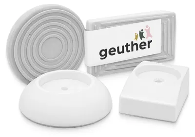 Produktbild von GEUTHER Wandschutzpads Set | Weiß | 4er Set Rund & Eckig | Rutschfest | Für Klemmgitter | Ohne Bohren