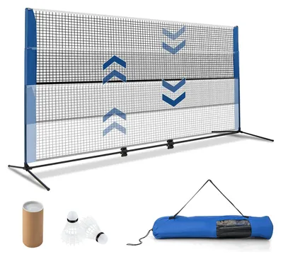 Produktbild von Verstellbares Badminton-Volleyballnetz mit Tragetasche und Federbällen