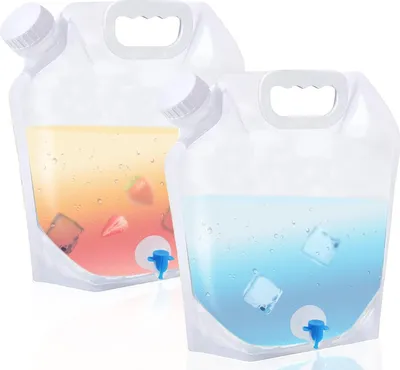 Produktbild von Faltbare Wasserbehälter - 2 Stücke - 10 Liter - mit Schlauchverschluss - tragbarer Wasserbeutel - Wasserreservoir für sauberes Trinkwasser - Notvorrat, Camping, Outdoor-Ausflüge