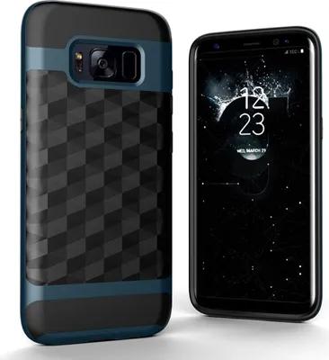 Produktbild von Hülle für Samsung Galaxy S7 Edge Backcover Case Handy Schutzhülle - Cover 3D Prisma Design Navy Blau
