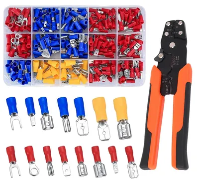 280-teiliges Kabelschuh-Set mit Crimpzange, 0,5-6,0 mm², Kupfer