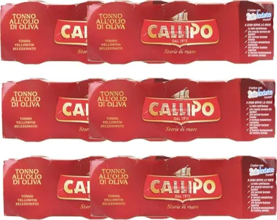 Produktbild von 6X Callipo Tonno All'olio d'oliva, Thunfisch in Olivenöl, Yellowfin Selezionato, 3 x 70g, Italienische