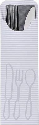 Produktbild von Bestecktaschen 23,5 cm x 7,3 cm grau inkl. farbiger Serviette