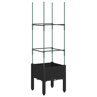 Immagine prodotto di vidaXL Fioriera con traliccio nero 40x40x142,5 cm PP