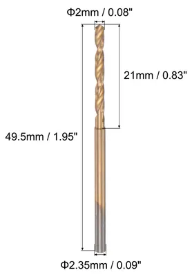 Produktbild von 4 Stš¹ck HSS Metallbohrer 2mm, Spiralbohre 49,5mm L?ngeHochwertige Universalbohrer fur Edelstahl und Metall
