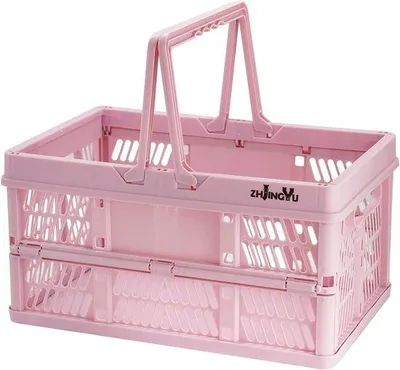 Obrázek produktu pro Malý skládací plastový košík, 19 l, růžový