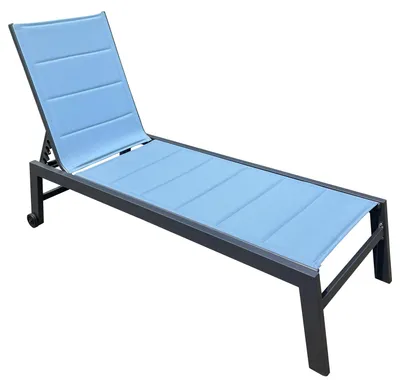 Produktbild von Sonnenliege BARBADOS aus blaugrauem Textilene - Aluminium anthrazit