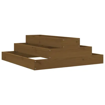 Image de vidaXL Bac à plantes brun miel 80x80x27 cm pin massif