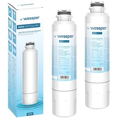 Zdjęcie produktu dla Wessper – zestaw 2 filtrów do lodówki, kompatybilny z modelami Samsung DA29-00020B, DA97-08006A-B, HAF-CIN EXP, DA29-00020A, DA29-00019A – filtry zamienne