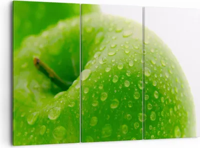 Produktbild von Bild auf Leinwand - Leinwandbild - Apfel Obst Vitamin Gesundheit - 105x70cm - Wand Bild - Wanddeko - Leinwanddruck - Bilder - Kunstdruck - Wanddekoration - Leinwand bilder - Wandkunst - CE105x70-1335