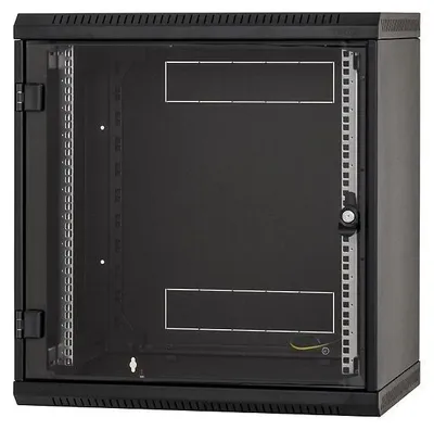 Produktbild von Triton 19-Zoll Schaltschrank, einteilig, 12U/400mm, Vollglastüren, schwarz