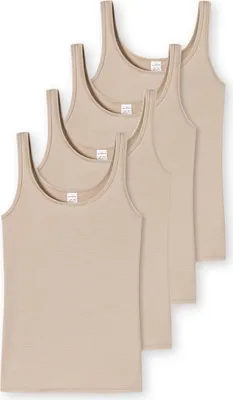 Produktbild von Schiesser 4er Pack Modal Essentials Unterhemd / Top Hals- und Armausschnitt mit feinem Einfass, Formstabiles, temperaturausgleichendes Material, In herrlich bequemer, elastischer Single-Jersey-Qualität