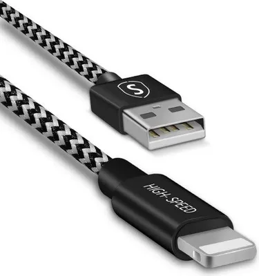 Produktbild von Skin Lightning-Kabel 2,4 A, 3 m - Schwarz/Weiß