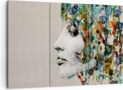 Produktbild von Bild auf Leinwand - Leinwandbild - Gesicht Frau - 105x70cm - Wand Bild - Wanddeko - Wandbilder - Leinwanddruck - Bilder - Kunstdruck - Wanddekoration - Leinwand bilder - Wandkunst - CE105x70-3533