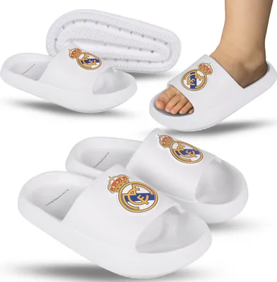 Produktbild von Real Madrid Weiße Kinder SCHAUMSTOFF Flip-Flops, BADELATSCHEN für das Schwimmbad, DICKE SOHLE, LEICHT 28-29 EU