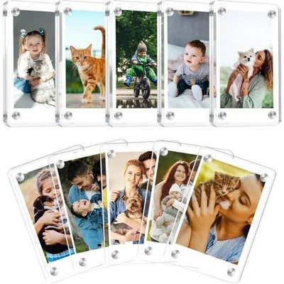 Produktbild von Magnetische Acryl-Fotolijstjes für den Kühlschrank - Magnetische Fotolijstjes für Polaroid und Instax Mini-Fotos - 10 Stück - 6 x 9 cm