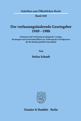 Produktbild von Der verfassungsändernde Gesetzgeber 1949-1980.
