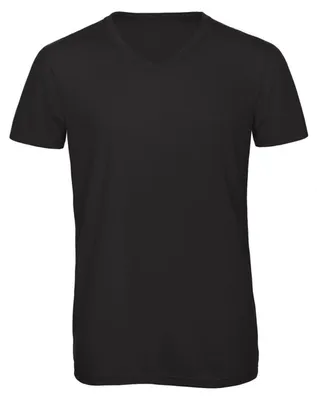 Produktbild von B&C - T-Shirt V-Ausschnitt für Damen FK1647 (XS) (Schwarz)